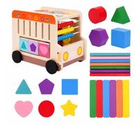 Folpus Voiture D'activités en Bois | Coloré, Compact, J encastrement Formes, pr Crèche, Pits, Bébés