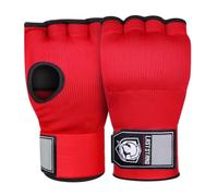 Folpus Wrist Wraps Gants d'Entraînement Fingerless Gants de Boxe Mitaines de Sparring Protège Mains avec Bande Poignet Longue et Rembourrage Adapté aux, Rouge, Taille Unique