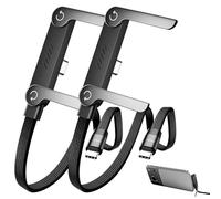 Foluu Câble de charge invisible 2 en 1 avec support, cordon de charge super rapide de 240 W avec support pliable, compatible avec iPhone, Samsung, câble de charge de type C pour jeu, bureau, voiture