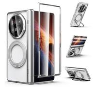 Foluu Coque magnétique pour Honor Magic V6 avec protecteur d'écran, protection de charnière, compatible avec MagSafe, anneau de support à 360°, coque rigide antichoc en TPU souple pour Honor Magic V6