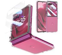 Foluu pour Motorola Razr 60 Ultra 2025 coqu etransparente avec Film de Protection d'écran intégré à l'avant Coque Rigide PC Protection de Pare - Chocs arrière Antichoc Anti - Rayures Coque