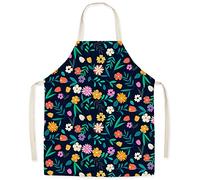 FOMAISELF Tablier de cuisine en lin pour enfants - Tablier pour enfants à motif de fleurs mignonnes, tabliers pour fille de fils pour la cuisson, la peinture, la fête