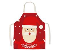 FOMAISELF Tablier de cuisine enfant en lin - Tablier pour enfants motif père Noël, tabliers fille fils pour cuisiner la fête de la peinture