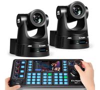 FoMaKo 2*Caméra 4K 60fps NDI HX3 PTZ, Zoom Optique 20x, Suivi Automatique Gen 3 AI, 3G-SDI/HDMI/NDI/USB/PoE +NDI Contrôleur Caméra PTZ