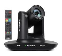 FoMaKo 4K PTZ NDI HX3 Caméra Suivi-Automatique IA 20x Zoom Optique, avec HDMI/USB3.0/LAN(PoE), pour Service Religieux, éducation, Vidéoconférence, Youtube OBS Streaming, Licence NDI Incluse (K20UH)