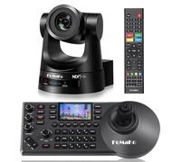 FoMaKo BN201 Ensemble de Caméra PTZ NDI HX3, 20x Zoom Optique, Suivi-Automatique IA 1080P 60ips avec 3G-SDI HDMI USB3.0 LAN(NDI|HX3, NDI6, PoE), 1*Caméra 20x Zoom NDI+ 1* Contrôleur PTZ NDI