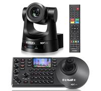 FoMaKo BN301 Ensemble de Caméra PTZ NDI HX3, 30x Zoom Optique, Suivi-Automatique IA 1080P 60ips avec 3G-SDI HDMI USB3.0 LAN(NDI|HX3, NDI6, PoE), 1*Caméra 30x Zoom NDI+ 1* Contrôleur PTZ NDI