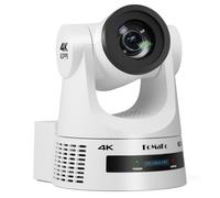 FoMaKo Caméra 4K 60fps NDI PTZ, Prend en Charge la Sortie NDI HX3 4K 60fps, Zoom Optique 20x, Suivi Automatique Gen 3 AI, 3G-SDI/HDMI/NDI/USB/PoE, idéal pour Church Worship & Live Studio, K600N Blanc