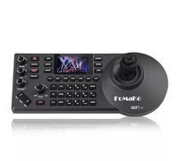 FoMaKo Contrôleur PTZ Caméra avec Joystick 4D, LAN IP PoE RS232 RS422/485, écran de prévisualisation en Temps réel, 7 caméras raccourcis Clavier, Compatible VISCA, VISCA sur IP, PELCO-D/P (KC608 Pro)