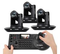 FoMaKo Ensemble de 4K PTZ Caméra NDI HX3 Suivi-Automatique IA 20x Zoom Optique, avec HDMI/USB3.0/LAN(PoE), mit 3 * 4K 20x NDI Caméra+ Contrôleur PTZ NDI