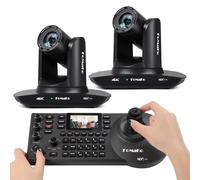 FoMaKo Ensemble de 4K PTZ Caméra NDI HX3 Suivi-Automatique IA 20x Zoom Optique, avec HDMI/USB3.0/LAN(PoE), Licence NDI Incluse, mit 2 * 4K 20x NDI Caméra+ Contrôleur PTZ NDI
