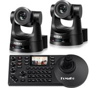 FoMaKo Ensemble de Caméras SDI PTZ Suivi-IA Zoom Optique 30x 1080P 60FPS avec 3G-SDI/HDMI/USB3.0/IP PoE (2X Caméra SDI PTZ 30x + 1x Contrôleur de Caméra IP PTZ) - BH302