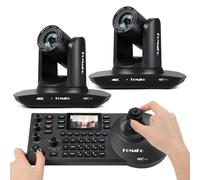 FoMaKo Ensemble HDMI de caméra PTZ 4K 20X, caméra NDI et AI à Suivi Automatique PTZ et contrôleur, pour événements de conférence éducative et culte, certifié NDI 6 et NDI HX3 (K20UHx2+KC608 Pro)