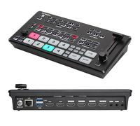FoMaKo Mélangeur Vidéo 4K HDMI commutateur de streming HDMI en Direct à 5 canaux, entrée 4K 60 fps, Sortie 1080p 60 fps, Prise en Charge du contrôleur PTZ, commutateur vidéo, M1