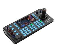 FoMaKo NDI Contrôleur PTZ avec Joystick 4D, LAN PoE, écran de prévisualisation en Temps réel, 7 caméras raccourcis Clavier, Compatible VISCA PELCO-D/P RS422/485 RS232, Licence NDI Incluse (KC608N)