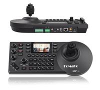 FoMaKo NDI PTZ Contrôleur de Caméra avec 4D Joystick et Écran d'aperçu en Temps réel, Visca PELCO-D/P RS232 RS485 PoE IP, Licence NDI Incluse, pour Service Religieux, la Diffusion en Direct, KC608N