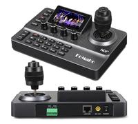 FoMaKo NDI PTZ Contrôleur de Caméra avec 4D Joystick et Écran d'aperçu en Temps réel, Visca PELCO-D/P RS232 RS485 PoE IP, Licence NDI Incluse, pour Service Religieux, la Diffusion en Direct, KC606N