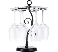 FOMANSH Support de Verre à Vin - Porte-Verres à Pied Suspendu sous Armoire en Métal avec Vis, Support de Rangement pour Verre en Fer Inoxydable avec 3 Rangées pour Cuisine, Bar, Restaurant Noir