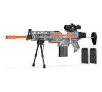 FoMass Pistolet électrique pour Enfants, 3 Modes automatiques Toy Foam Blaster avec Scope, 2 Magazines 100 fléchettes, Fusil de Sniper électrique pour Enfants à partir Grey-New