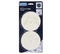 Fomax Bouchon d'évier 2 pièces - Diamètre 11 cm - Blanc - Plastique