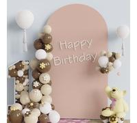 Fomcet Couverture d'arche de Mariage en Tissu élasthanne Nude ajusté 2,3 m pour Arche de Mariage, cérémonie, fête d'anniversaire, fête prénatale, décoration de réception