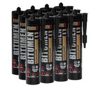 FOME FLEX Mastic Réfractaire pour Bitume 12x300 ml - Produit d’Étanchéité pour Toiture, Espaces Extérieurs, Surfaces en Bitume - Colmatage Parfait pour les Professionnels