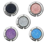 FOME Lot de 5 crochets ronds pliables pour sac à main, table, 4,5 x 9 cm, couleurs mélangées