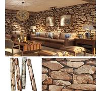 FOMEIL Papier Peint Pierre Mode Rétro Nostalgique Papier Peint 10m x 0,44m Personnalité Ktv Bar Wifi Papier Peint 3D Restaurant Peinture Murale Grande Peinture Murale (brown)