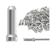 FOMGIIN 100 Pièces Embouts de Câble de Frein, 12 mm Embouts Câble Vélo en Alliage, Câbles et Gaines de Embout Frein Velo pour Vélo de Montagne (Argent)