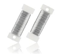 FOMGIIN 2 Pièces x 50m Fil de Fer Souple Loisir Creatif Ø 0,4 mm Fil de Fer Fleuriste Argent Filin Metallique Fin pour DIY Fabrication de Bijoux Bouquet Fleurs Enroulement Couronne Noël Décoration