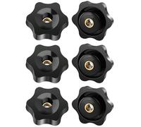 FOMGIIN 6 Pièces Ecrou à PoignéE En éToile M4 25mm DiamèTre Molette ExtéRieur Papillon Vis Moletés Filetage Moleté Bouton De Serrage Pour Machines, Meubles, Appareils De Fitne, Machines-Outils