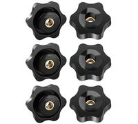 FOMGIIN 6 Pièces Ecrou à PoignéE En éToile M5 25mm DiamèTre Molette ExtéRieur Papillon Vis Moletés Filetage Moleté Bouton De Serrage Pour Machines, Meubles, Appareils De Fitne, Machines-Outils