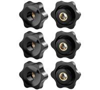 FOMGIIN 6 Pièces Ecrou à PoignéE En éToile M5 32mm DiamèTre Molette ExtéRieur Papillon Vis Moletés Filetage Moleté Bouton De Serrage Pour Machines, Meubles, Appareils De Fitne, Machines-Outils