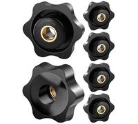 FOMGIIN 6 Pièces Ecrou à PoignéE En éToile M6 38mm DiamèTre Molette ExtéRieur Papillon Vis Moletés Filetage Moleté Bouton De Serrage Pour Machines, Meubles, Appareils De Fitne, Machines-Outils