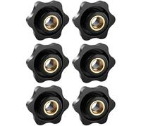 FOMGIIN 6 Pièces Ecrou à PoignéE En éToile M8 32mm DiamèTre Molette ExtéRieur Papillon Vis Moletés Filetage Moleté Bouton De Serrage Pour Machines, Meubles, Appareils De Fitne, Machines-Outils
