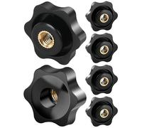 FOMGIIN 6 Pièces Ecrou à PoignéE En éToile M8 38mm DiamèTre Molette ExtéRieur Papillon Vis Moletés Filetage Moleté Bouton De Serrage Pour Machines, Meubles, Appareils De Fitne, Machines-Outils