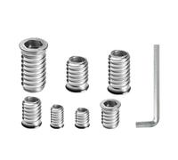 FOMGIIN Insert Fileté Bois M8x15mm, 10 Pièces Inserts D'écrou Borgne Ecrou Hexagonal, Douille Filetée Visser Insert Écrous à Metal Zinc Intérieur Manchons a Visse Vis Tête, pour Meubles en Bois