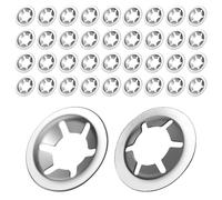 FOMGIIN Rondelles Metal de Blocage Clips de Fixation M5 x 14mm, 40 Pièces Circlip Rondelle de Blocage, Rondelles Stalock Rapide Pousser Fixations, inox 304 Circlips Rondelle