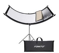 Fomito - 178 x 65 cm - Réflecteur de lumière 4 en 1 - Pour studio photo - Pour photographie, éclairage de portrait, prise de film, noir/blanc/or/argenté