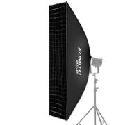 Fomito Boîte à lumière rectangulaire de 14in x63in / 35 x 160 cm, avec grille en nid d'abeille, diffuseurs de lumière, sac pour Godox SL-60W SL60IID SL150R SL300R Aputure 120d, etc