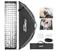 FOMITO Boîte à lumière rectangulaire de 30 x 120 cm, avec grille en nid d'abeille, diffuseurs de lumière, sac pour Godox SL-60W SL60IID SL150R SL300R Aputure 120d, etc