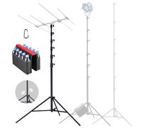 FOMITO Support d'éclairage pour photographie 730 cm, trépied en aluminium robuste à coussin d'air avec vis de 6,35 mm pour station de base de communication par drone et lumière de studio, charge