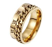 FOMIYES 1 Bague À Chiffres Romains Bagues À Chiffres Rétro Bagues Réglables Pour Hommes Bagues Pour Hommes Bagues Pour Femmes Porte-Clés Décoratif Bague Élégante Bague Dorée En