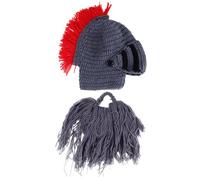 FOMIYES 1 Chapeau De Chevalier Avec Protection Auditive Pour Adulte Casque Romain Pour Homme Ornement Pour Chevalier Bébé Polaire Gris