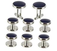 FOMIYES 1 Ensemble Boutons de Manchette Ronds Style Français pour Hommes Accessoire Élégant Bleu pour et Événements Spéciaux