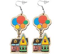 FOMIYES 1 Paire Boucles d'oreilles en bois boucles d'oreilles pendantes femme abstraites ballon pour les femmes