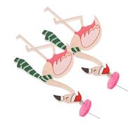 FOMIYES 1 Paire De Boucles D'Oreilles Flamant Rose Pendantes Clous D'Oreilles Dorés Bijoux Pendants Pour Femmes Boucles D'Oreilles Colorées Pour Filles Bijoux Pour