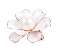 FOMIYES 1 Pièce Broche Anti Exposition Épingle à Vêtements Épingle à Nourrice Broche De Collier De Fleur De Perle Pince à Linge Fleur Accessoire Vestimentaire Bouton De Col Alliage Blanche