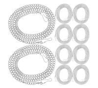 FOMIYES 10 Chaînes Suspendre en Fer Crochets 100 CM Couleur Argentée Suspendre de Plantes Tableaux Affiches et Décorations Murales Lot de 10 Pièces