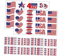 FOMIYES 10 feuilles Autocollants Tatouage Visage Américain Étanche Stickers Patriotiques Indépendance Day Accessoires Maquillage Drapeau Usa pour Fête